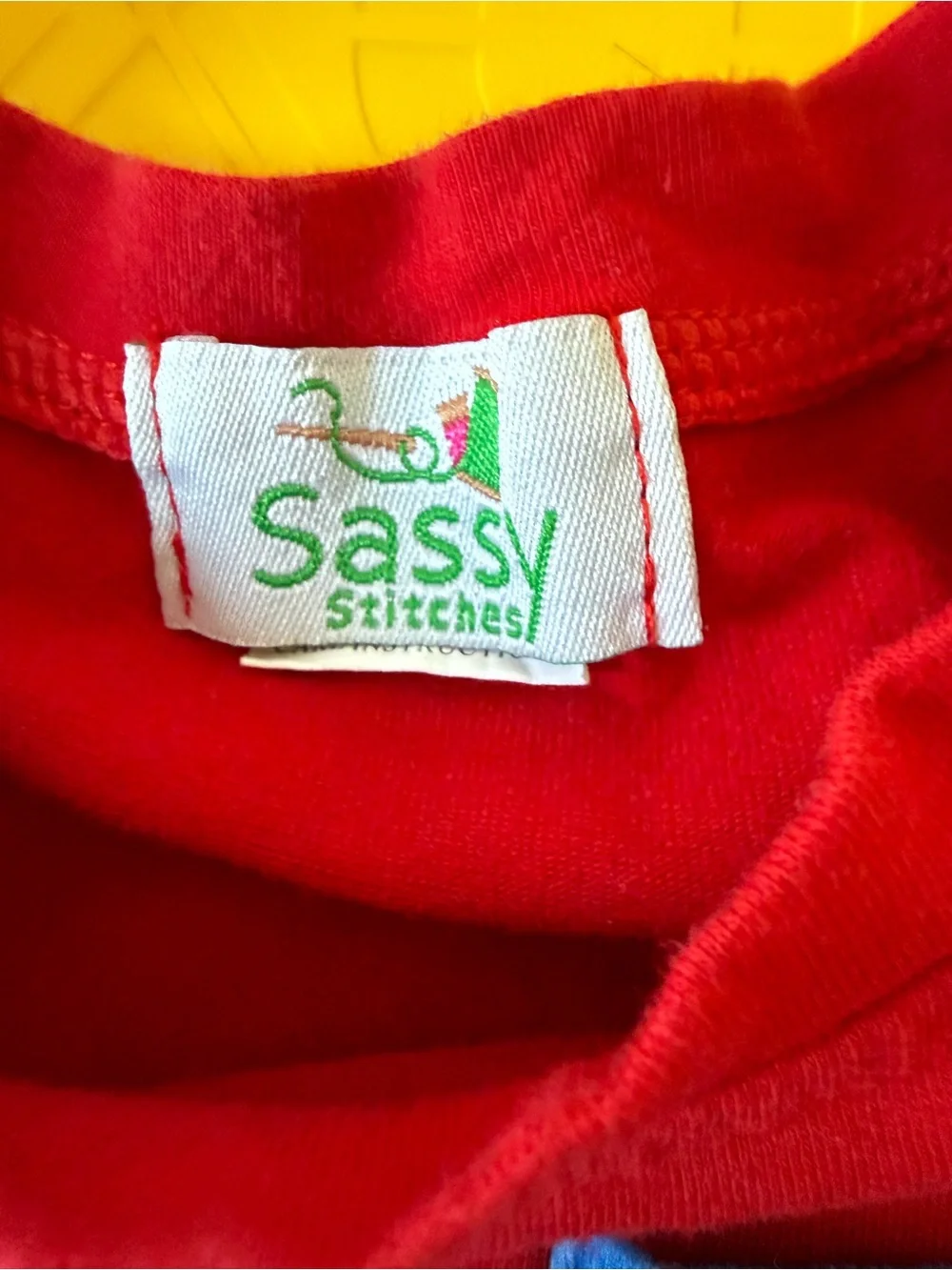 Red Tee with Blue Crab Pocket and Matching Crab Shorts
